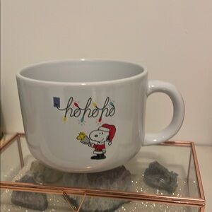 Peanuts White Holiday Mug with Snoopy
